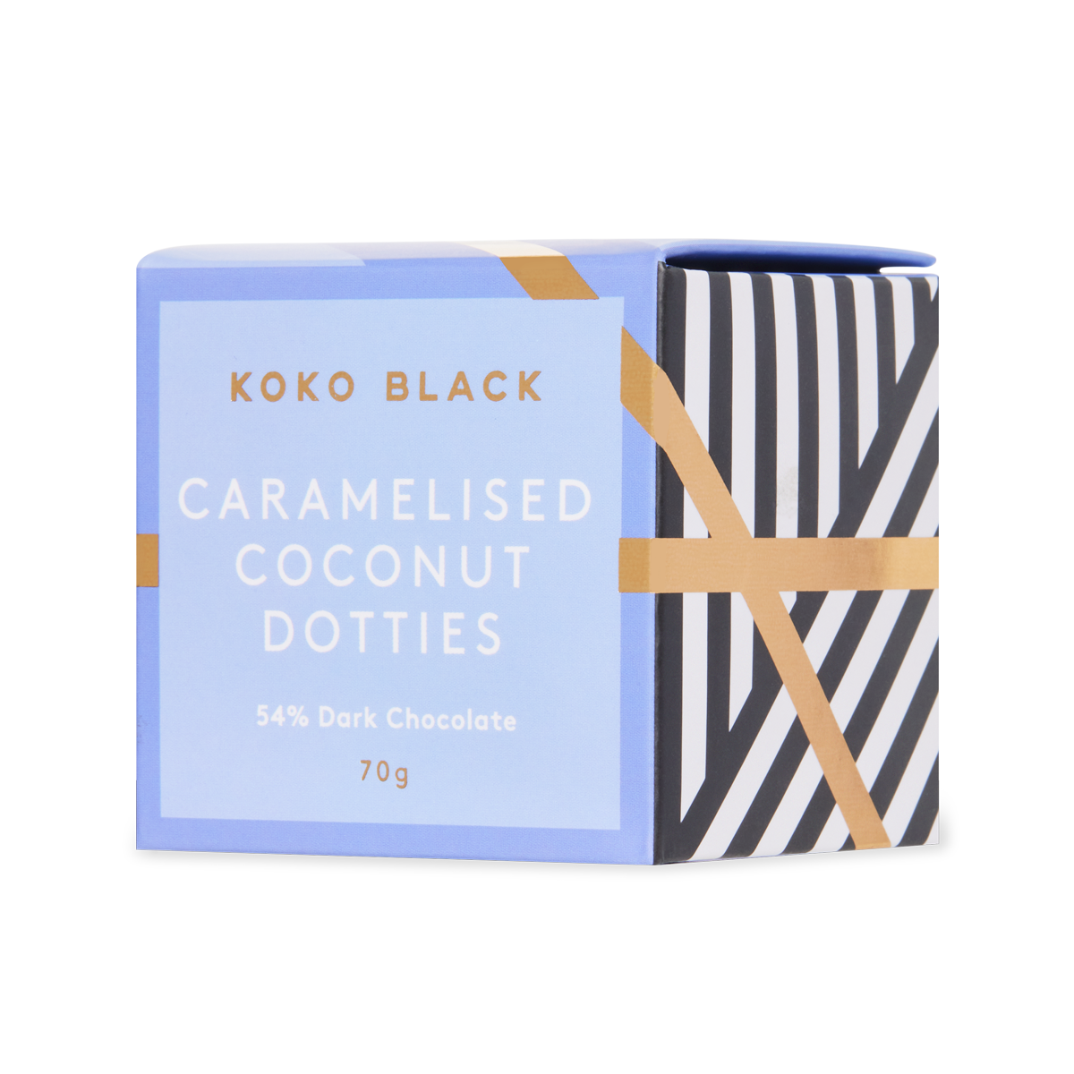 Caramelised Coconut Dotties Cube | Dark Chocolate