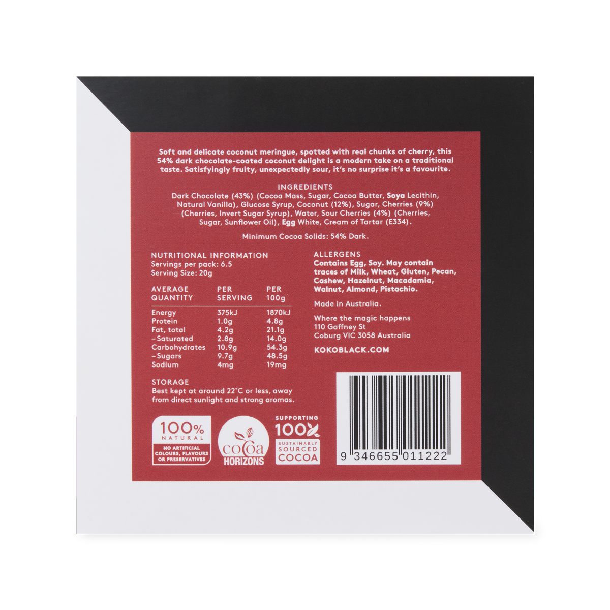 Cherry Coconut Surprise 130g | Dark Chocolate