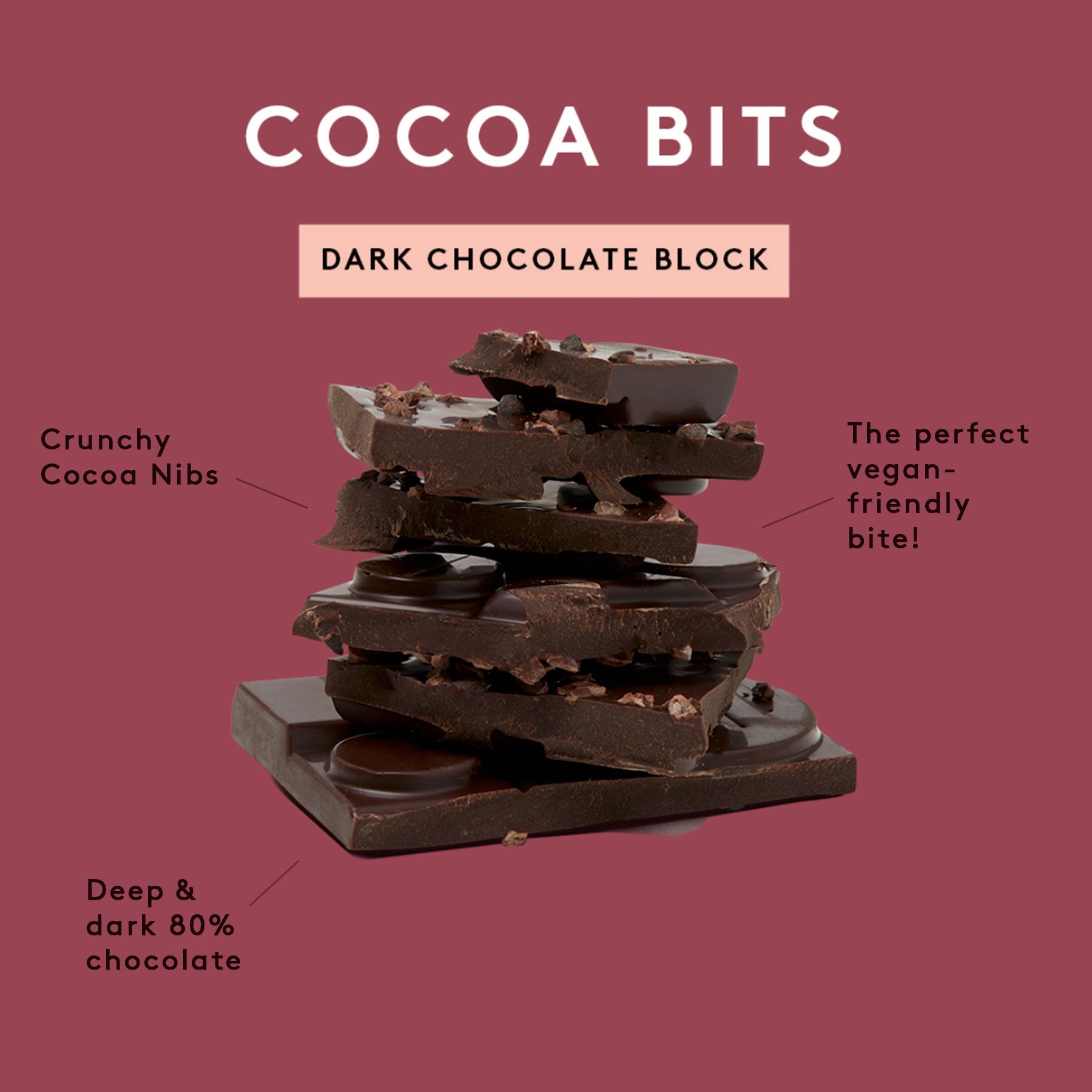 Cocoa Bits | Dark Chocolate Block