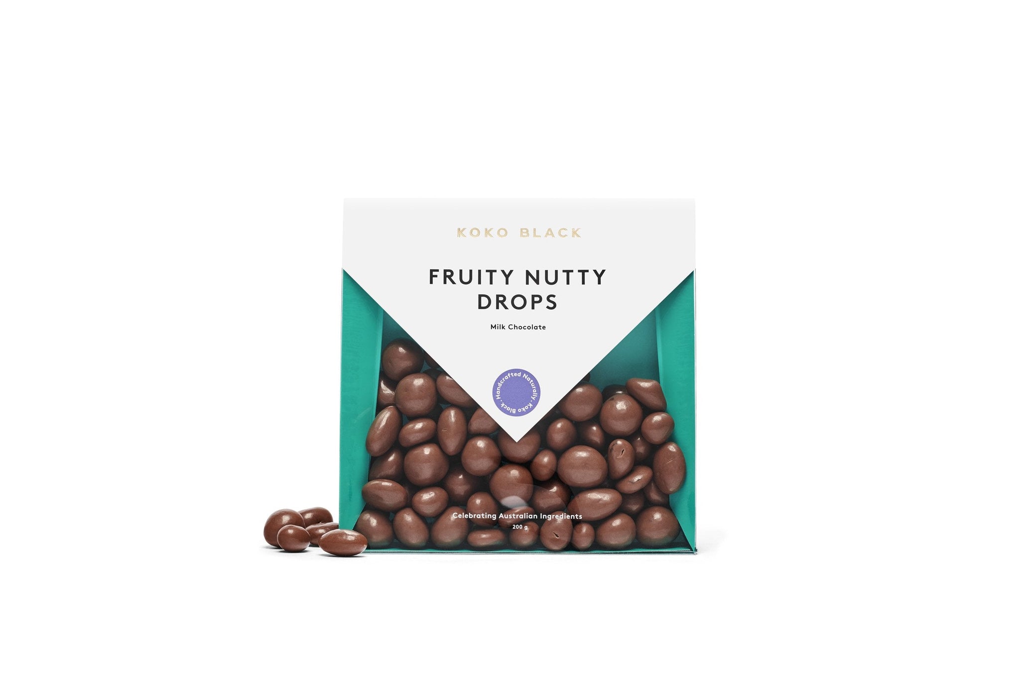 Chocolate logs beside packaging