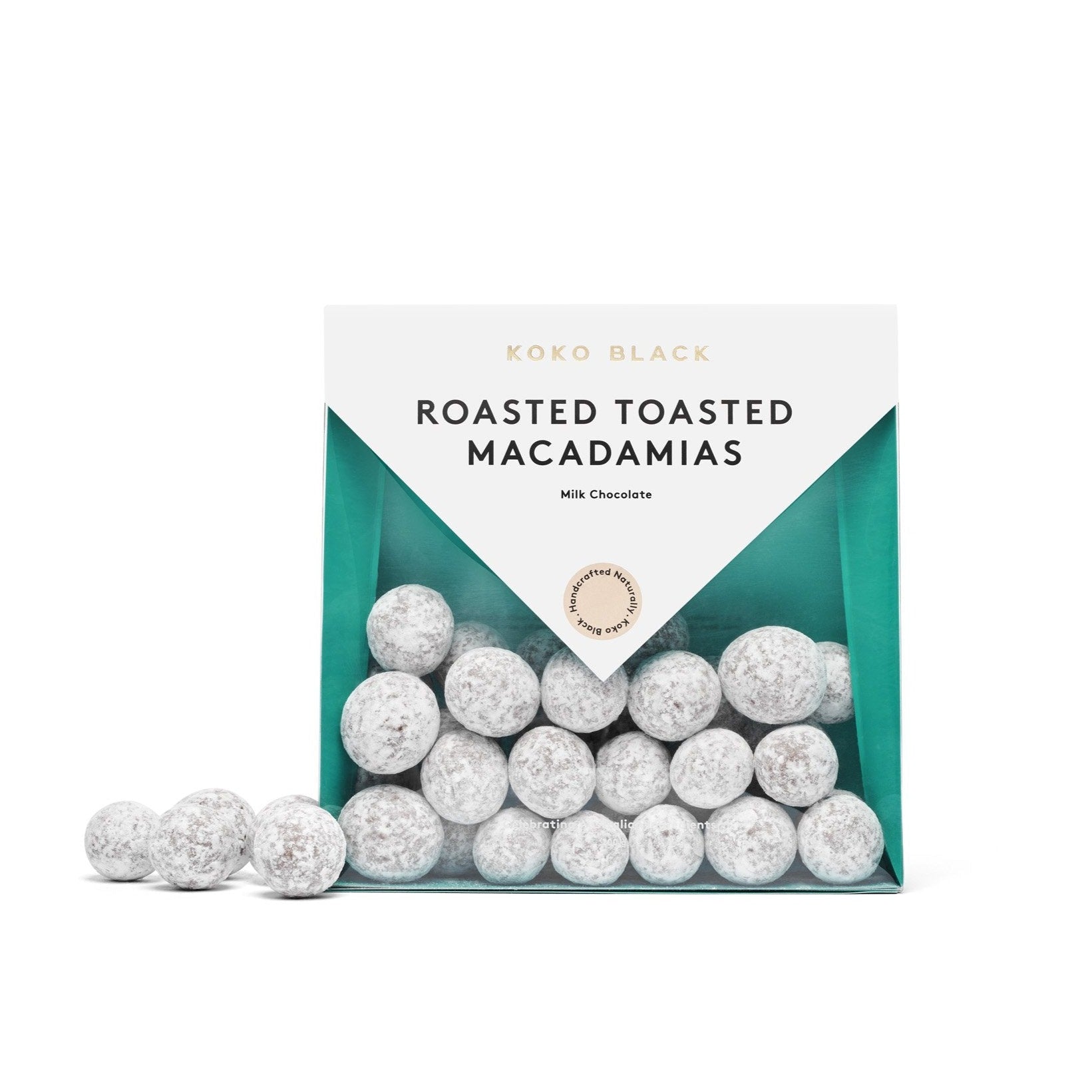 Chocolate macadamias by packaging