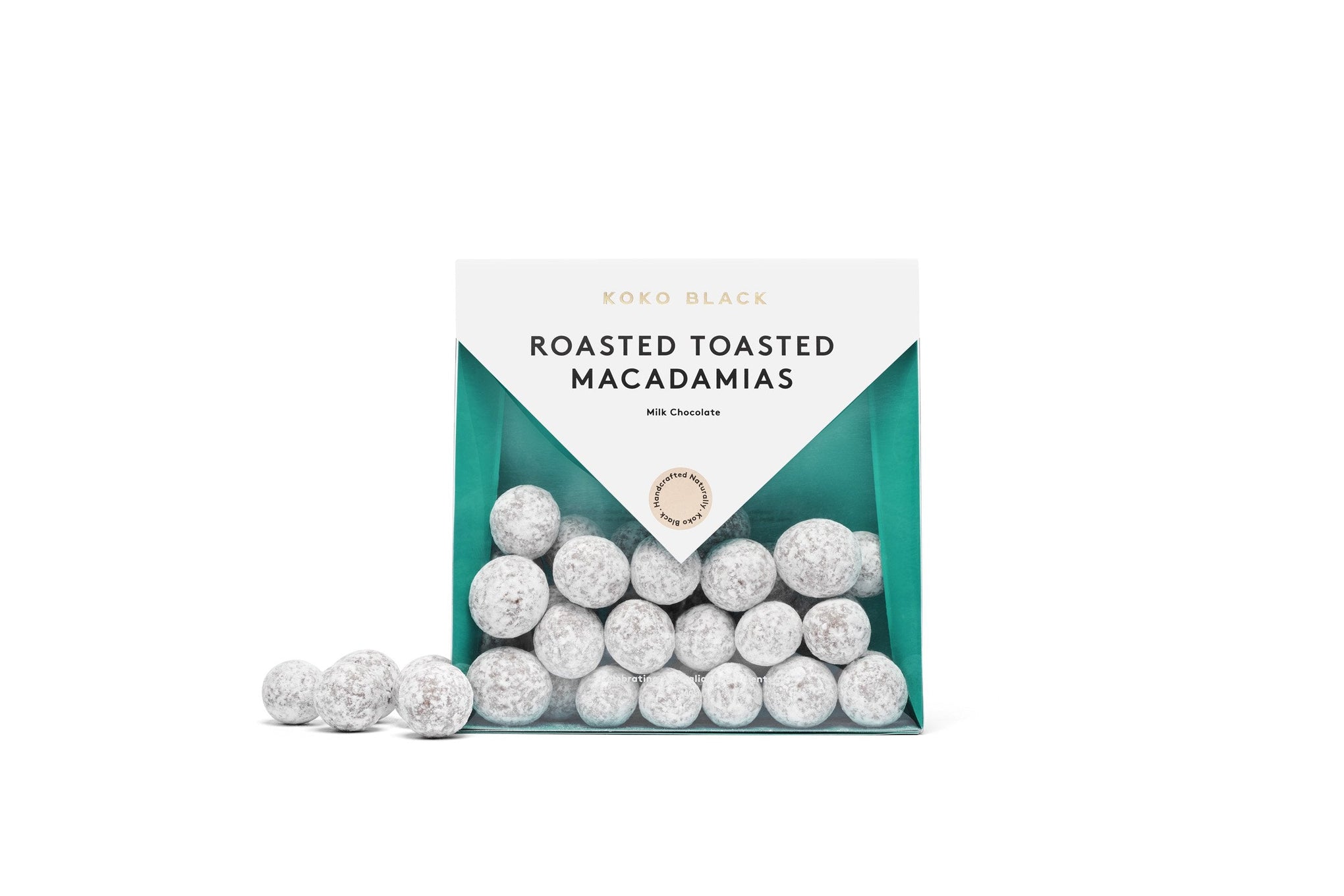 Chocolate macadamias by packaging
